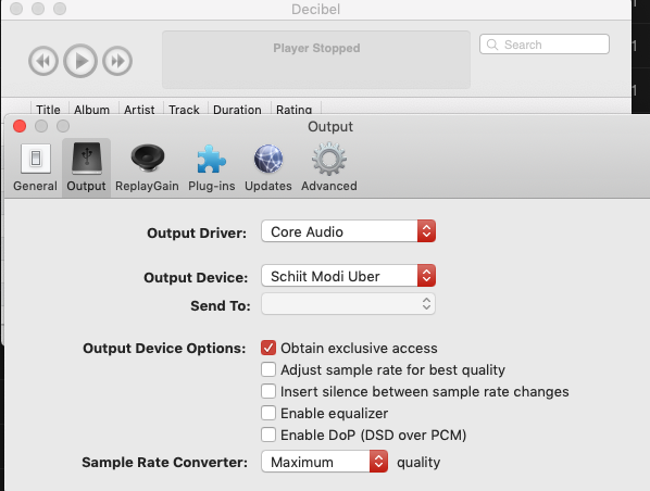 best bitperfect settings for odac itunes